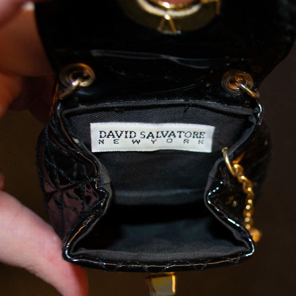 Vintage Mini Quilted Patent Leather Coin/Purse by David Salvatore. - Picture 3 of 5